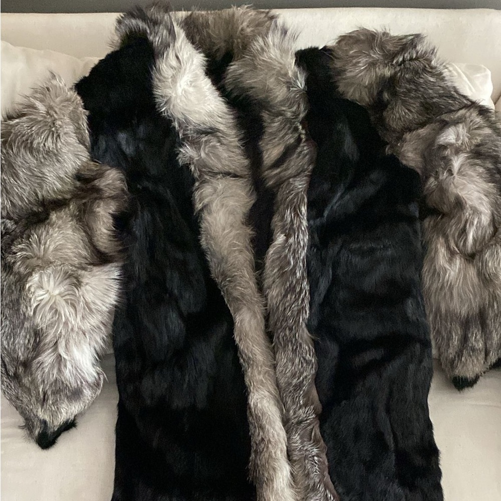 Mink 3/4 coat with grey fox sleeves circa 1980’s